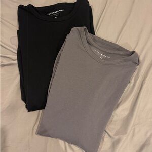 Lucky Brand Men's Long Sleeve Shirt BUNDLE in Black and Gray, sz XL